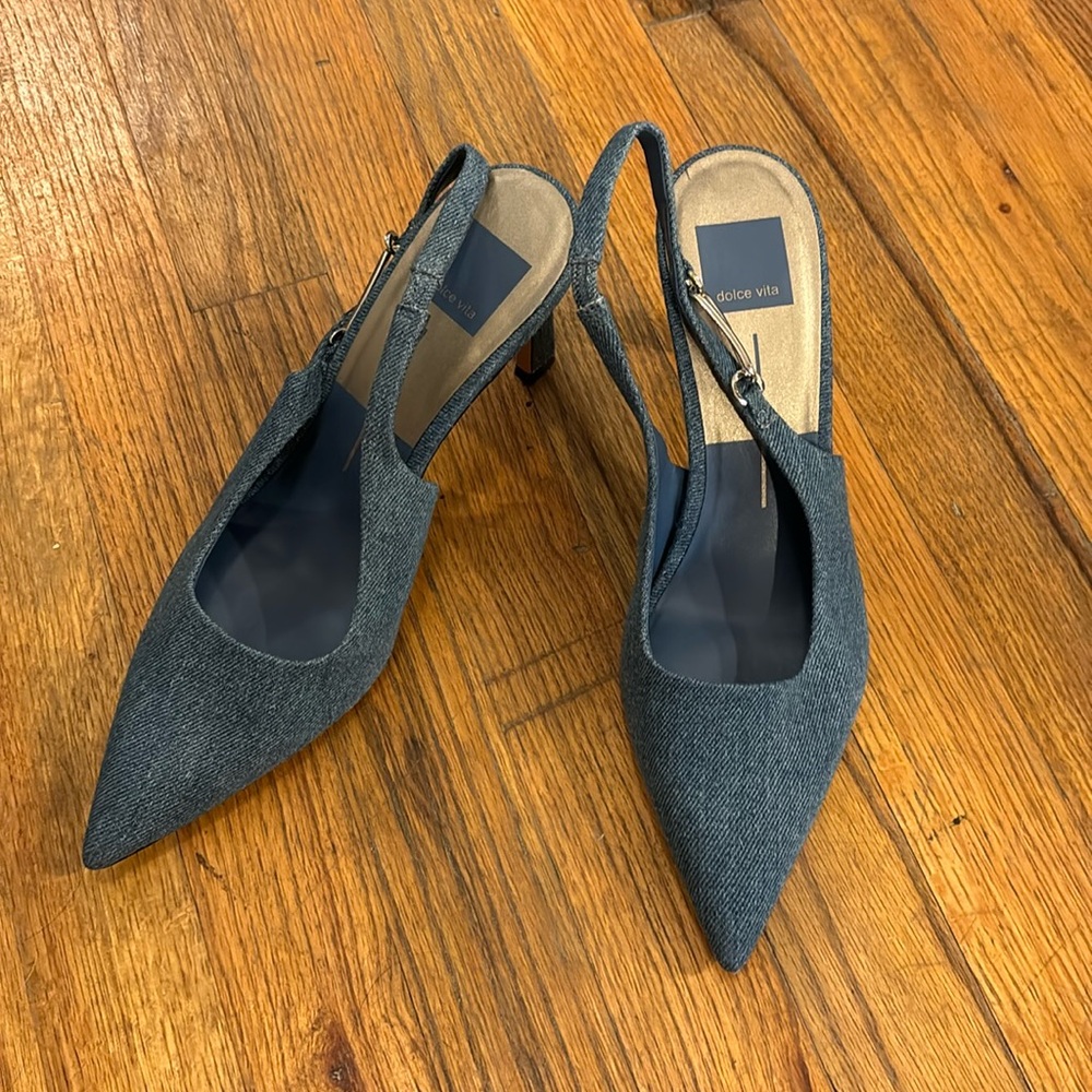 Denim heels